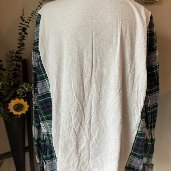 🔥SOLD🔥Medusa Handmade Upcycled Refashioned Reworked Plaid Flannel ~S/M - Picture 2 of 3
